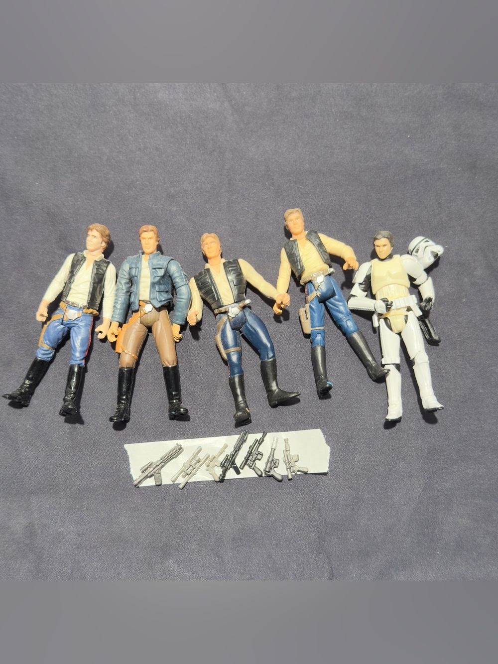 Lot Of Five Han Solo Star Wars Figures 1999-2013 With Rare Weapon Collection VTG